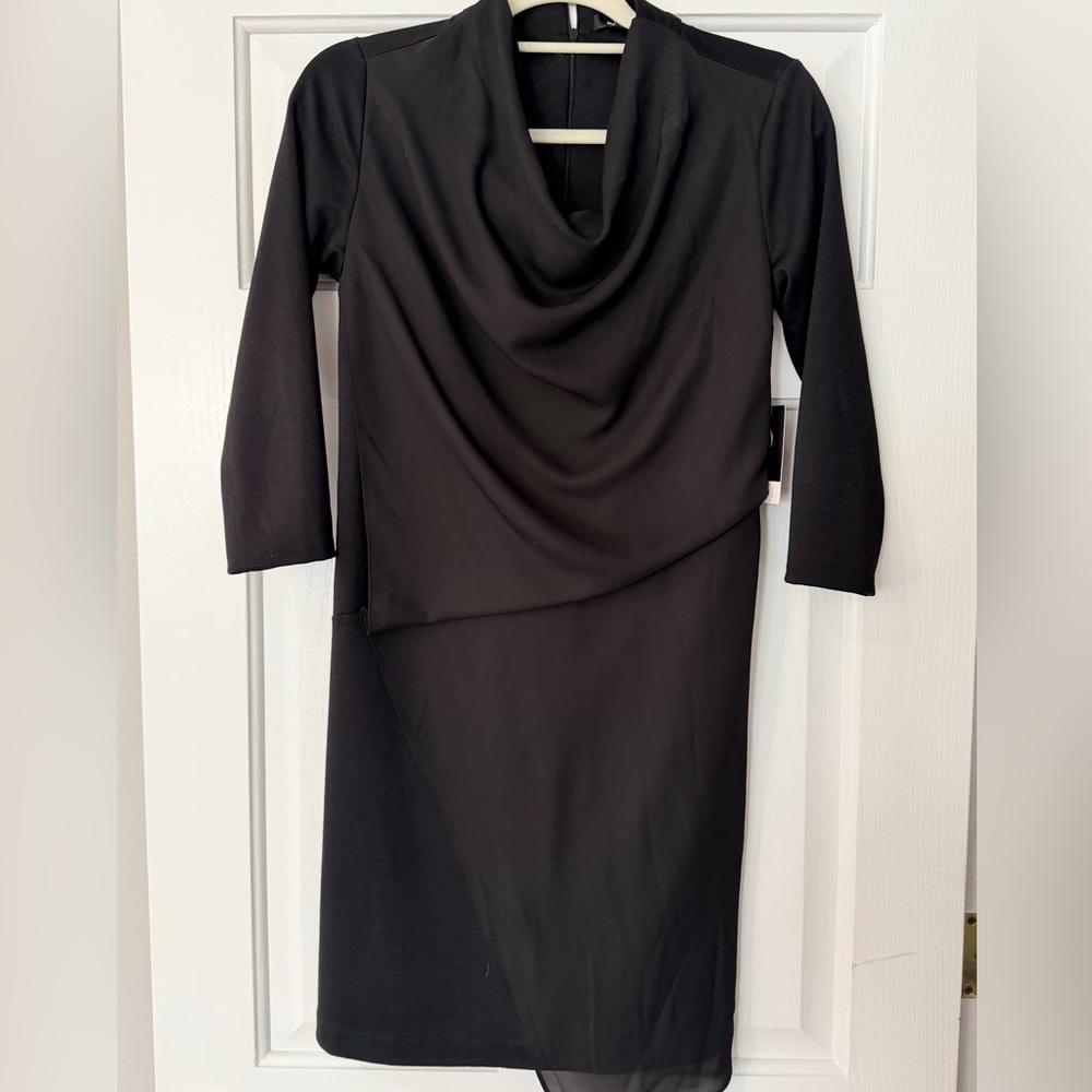 Simply Vera Vera Wang Black Draped Long Sleeve Dress